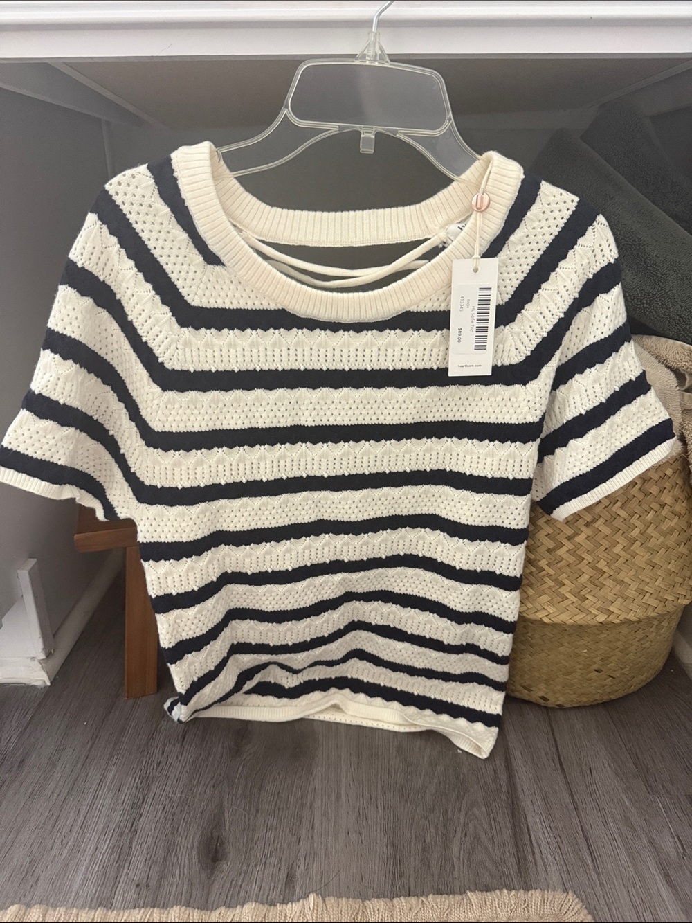 Heartloom Cream & Black Striped Knit Tee